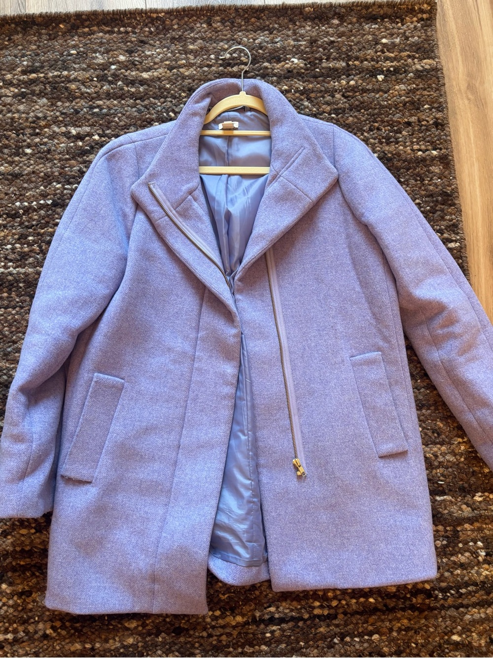 J Crew Women's Lavender Wool-Blend Coat